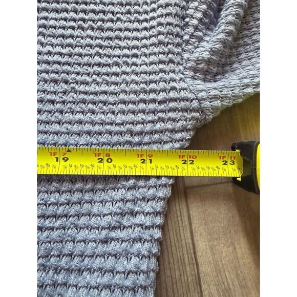 Cupio Light Blue Waffle Knit Long Sleeve Drawstring Waist Top L/G - Picture 7 of 7